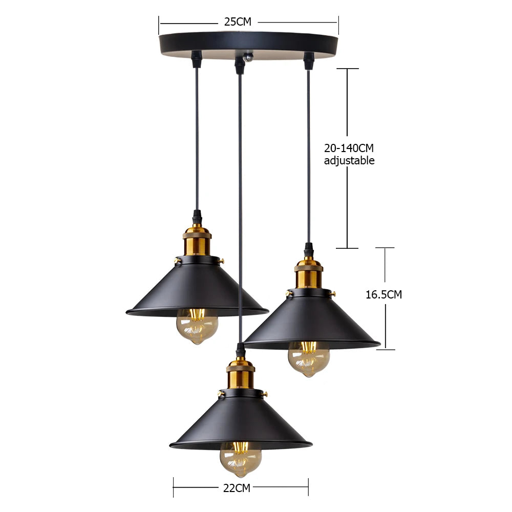 Vintage Loft Pendant Light – Retro Hanging Lamp for all Rooms