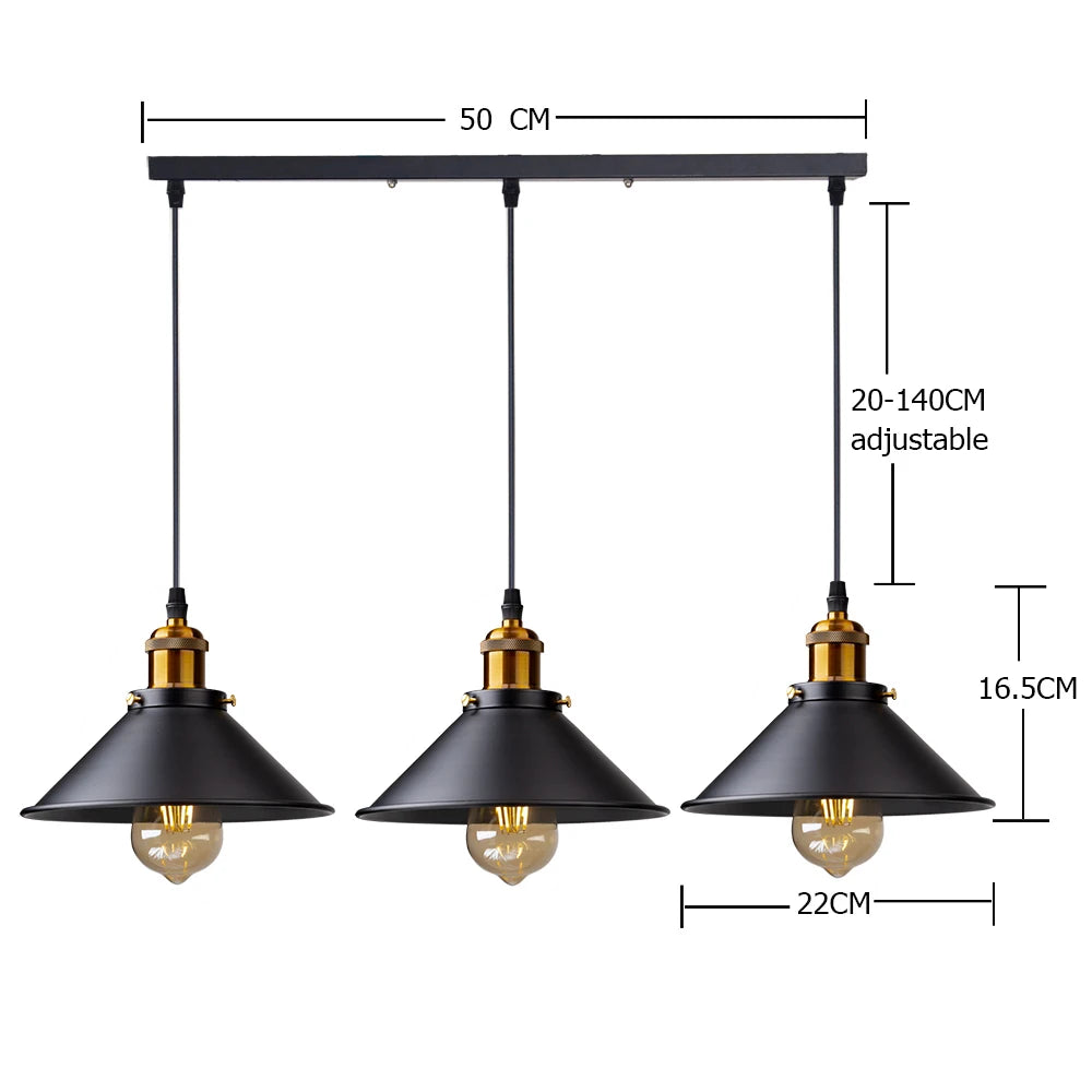 Vintage Loft Pendant Light – Retro Hanging Lamp for all Rooms