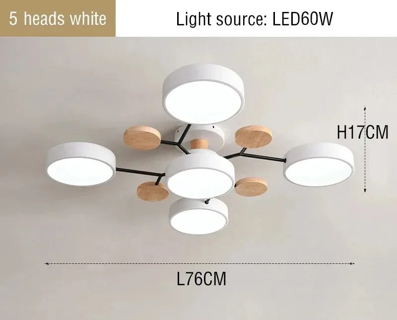 LED Nordic Chandelier with 3 Different Colors Suitable for Living Room,Bedroom   Indoor Lighting