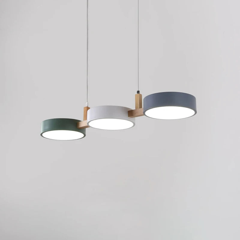 Nordic LED Chandelier Modern Simple Wood & Metal Pendant Lights