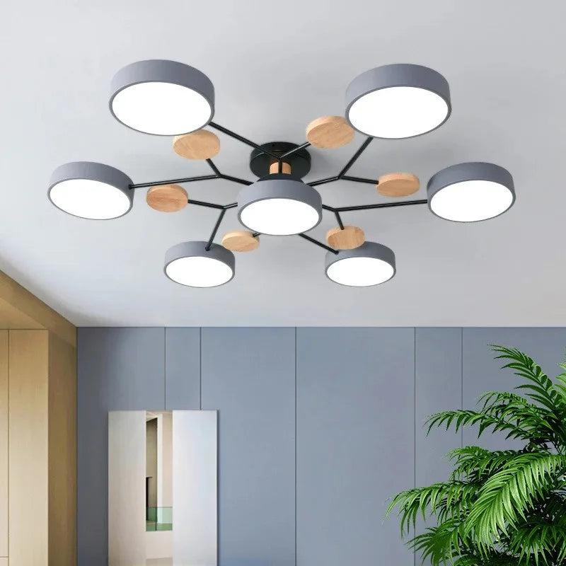 LED Nordic Chandelier with 3 Different Colors Suitable for Living Room,Bedroom   Indoor Lighting
