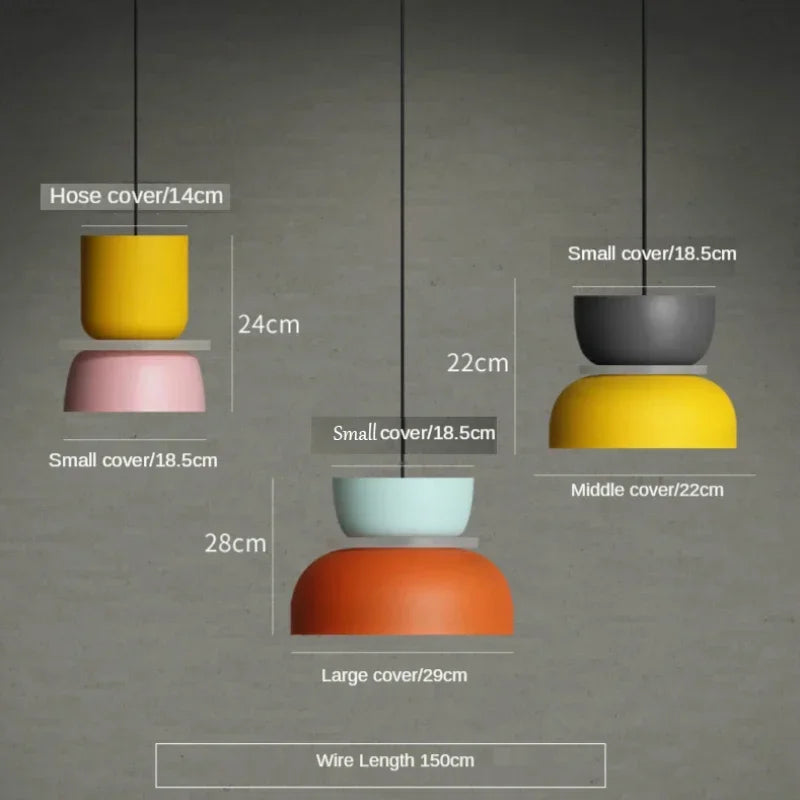 Nordic Macaron Pendant Lamp Colourful Bar Living Dining Room Bedroom Hanging Lighting