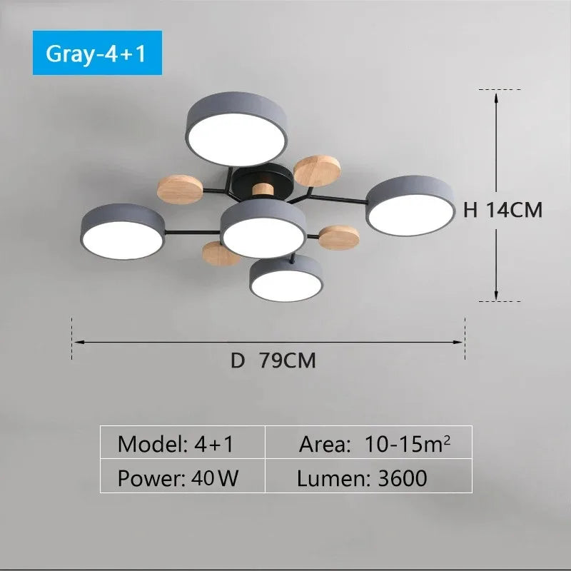 LED Nordic Chandelier with 3 Different Colors Suitable for Living Room,Bedroom   Indoor Lighting