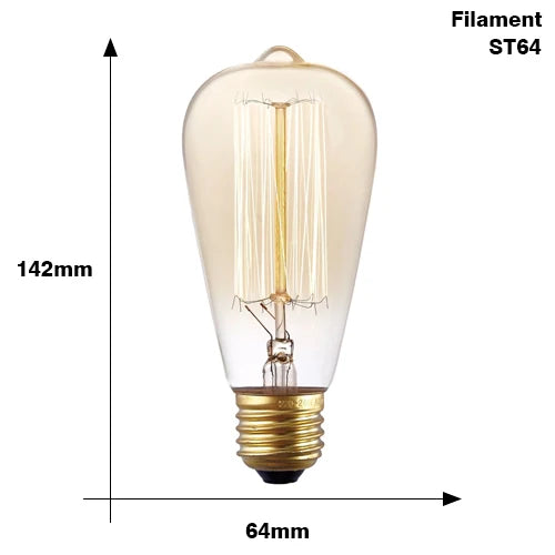 Vintage Edison Bulb E27 220V 40W Incandescent Lamp Filament