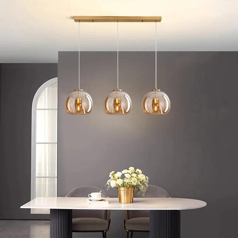 Modern Glass Pendant Light – Decorative Indoor Hanging Lamp for Living & Dining Rooms