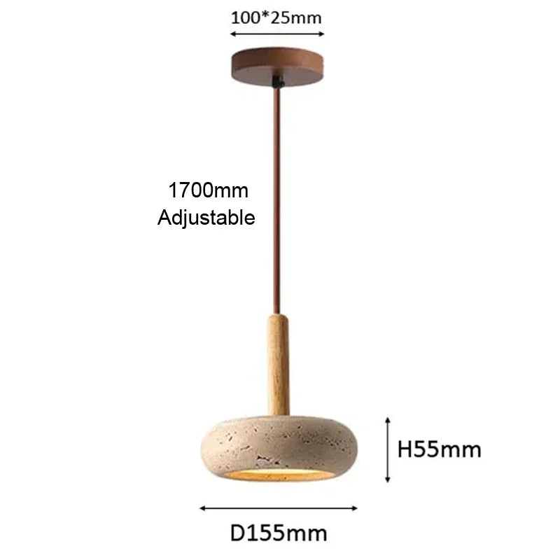 Pendant Lamps Wabi Sabi Circular Yellow Stone LED Droplight