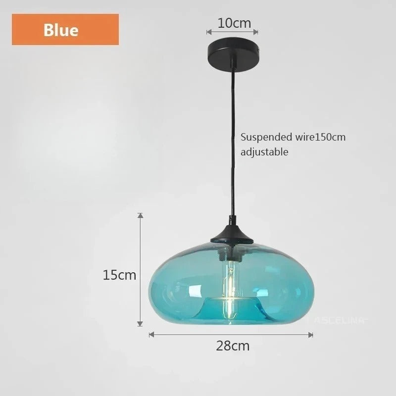 Coloured Glass Pendant Light – Modern Decorative Hanging Lamp