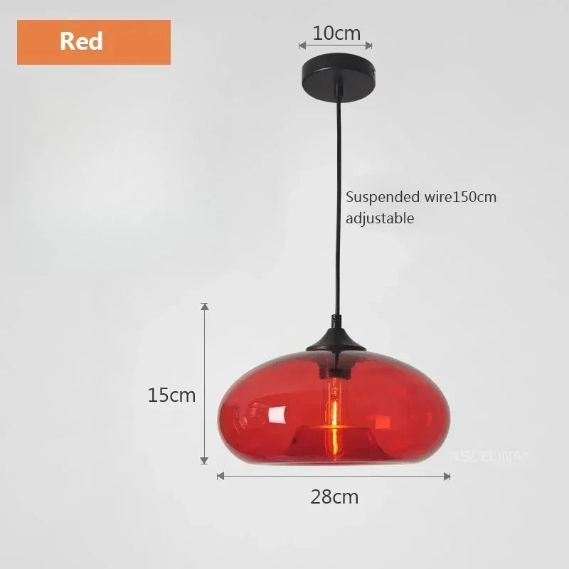 Coloured Glass Pendant Light – Modern Decorative Hanging Lamp