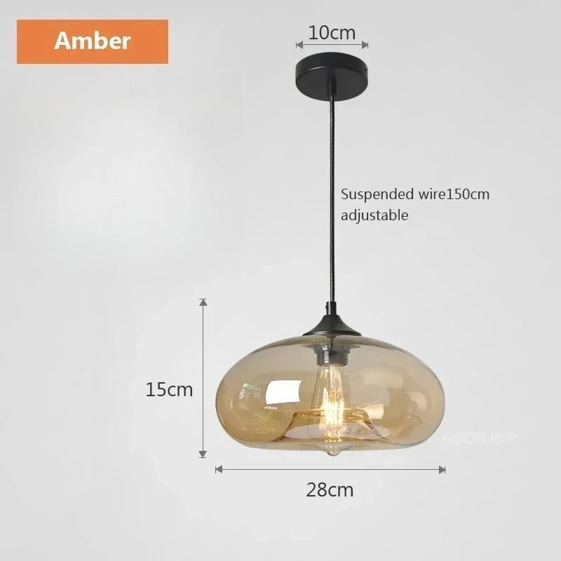 Coloured Glass Pendant Light – Modern Decorative Hanging Lamp